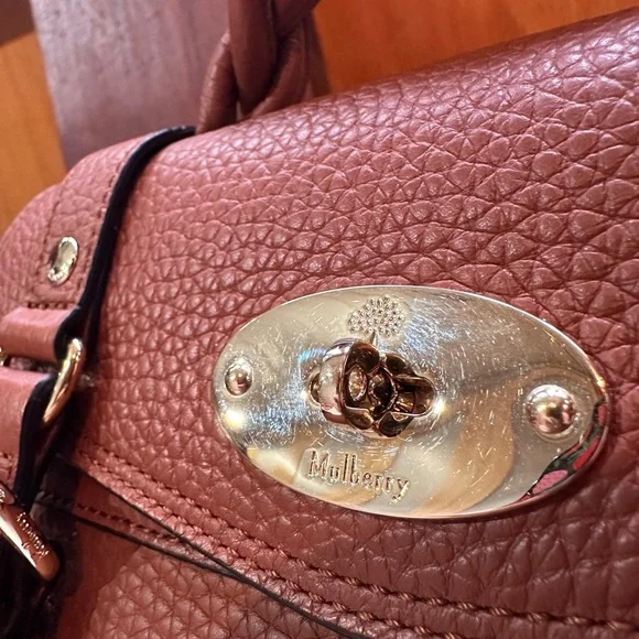 Mulberry Mini Alexa in heavy grain leather bag chestnut - Picture 2 of 16